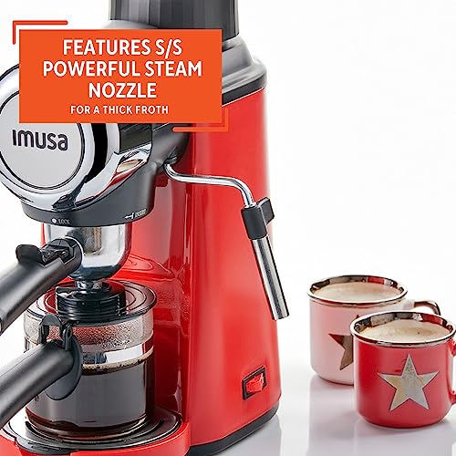 Imusa-4-Cup-Epic-Electric-EspressoCappuccino-Maker-Cafe-Cubano-Cortadito-Colada-Cafe-con-Leche-Red