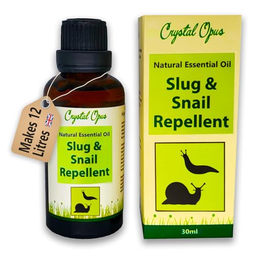 Makes 12+ Litres of Slug & Snail Repellent Spray. Tried & Tested Concentrated Blend. Ultra-Effective 100% Natural Safe Deterrent from Essential Oils Slugs & Snails Hate. Indoor & Outdoor. Crystal Opus