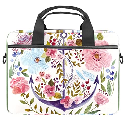 Sac à bandoulière pour ordinateur portable aux motifs cactus et fleurs roses printanières