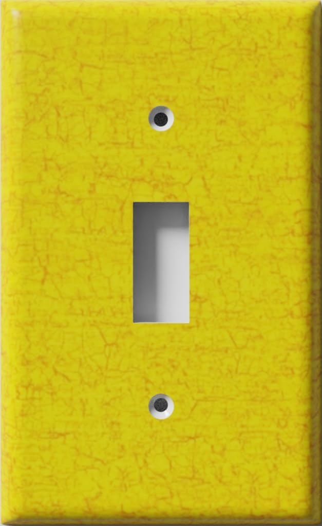 Cracked Yellow Decorative Light Switch Cover - Single Toggle Wall Plate