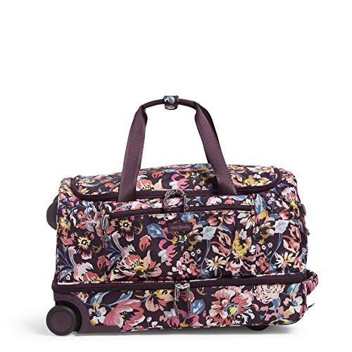 Vera Bradley Women's Duffle Luggage Lighten Up Foldable Duffel Rolling Suitcase, Indiana Blossoms, One Size