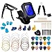 Olycism Kit de Accesorios de Guitarra 61Pcs Incluye Púas Cejilla Afinador Cuerdas Guitarra Herramienta de Guitarra Pasadores de Puente 6 Sillines de Hueso de Guitarra 5 Protector de Dedos Silicona