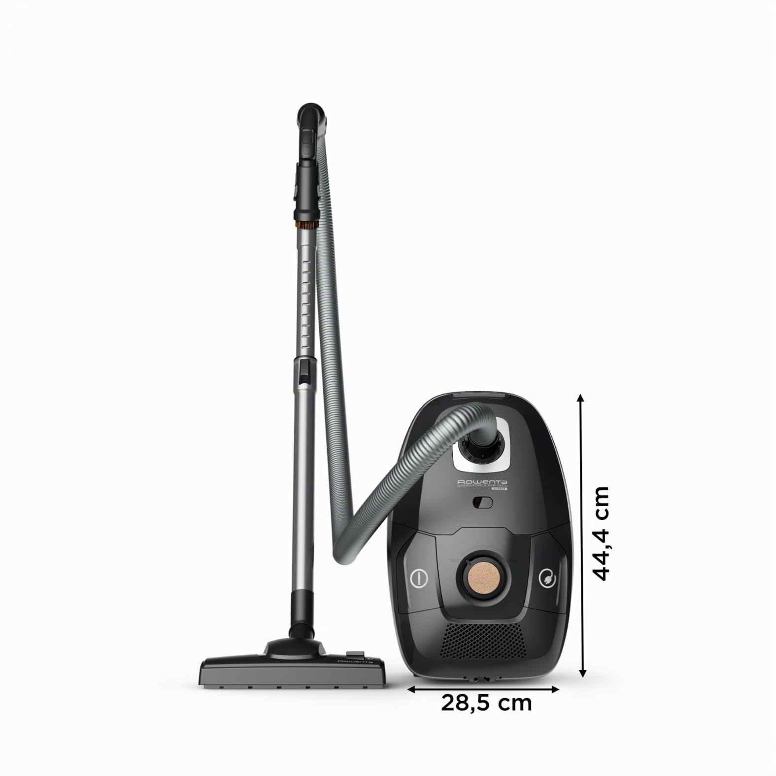 Rowenta RO6189EA Green Force Effitech, Aspirapolvere a Traino, 4,5 L, 400 W, 64 dB(A), Motore Effitech, Design Compatto, Potente, Silenzioso e Ecologico, Filtro Hepa, 6 Accessori Inclusi