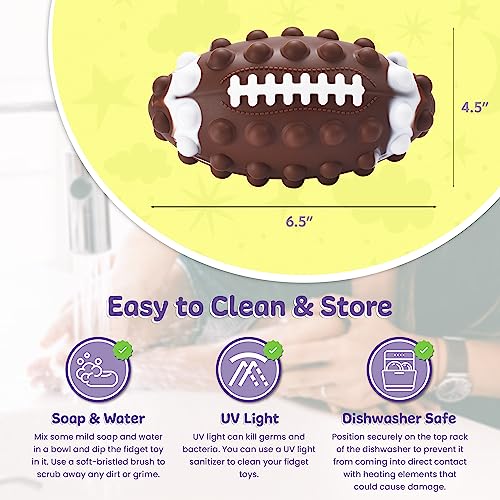 ELBEBE Silicone Football Fidget Toy - Reusable Popper Toy Fidget Pad for Babies and Toddlers - Multicolored Pop Fidget Toy for Sensory Development - Excellent Stress Relief Toy (Olive Drabe Color)