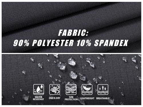 Friptspyg Cargohose Damen Leichter Trekkinghose mit Tasche Wanderhose Schnelltrocken Wasserdicht Einstellgurt Outdoor Hosen Sportlich Jogginghose, Schwarz M