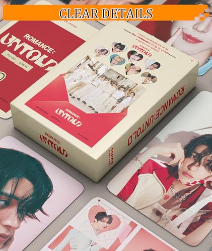 Image of 55pcs Boy Band Collectible Photo Cards, Enhypen Photocards,Card Set Limited Edition Music Merch, Display Gift for Album Collectors (White)