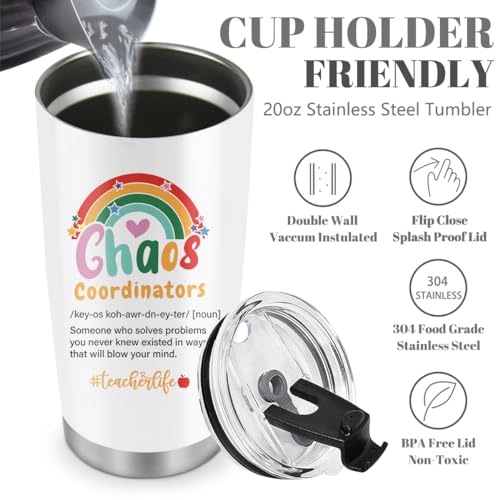 Image of Tiny Human Tamer Tumbler, Daycare & Preschool Teacher Appreciation Gifts - 20oz Travel Coffee Mug