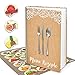 Logbuch-Verlag Set XXL Rezeptbuch zum Selberschreiben DIN A4 MEINE REZEPTE beige Spitze Besteck Vintage + 24 Aufkleber rund Obst bunt Aquarell Kochbuch leer für eigene Rezepte Geschenk DIY