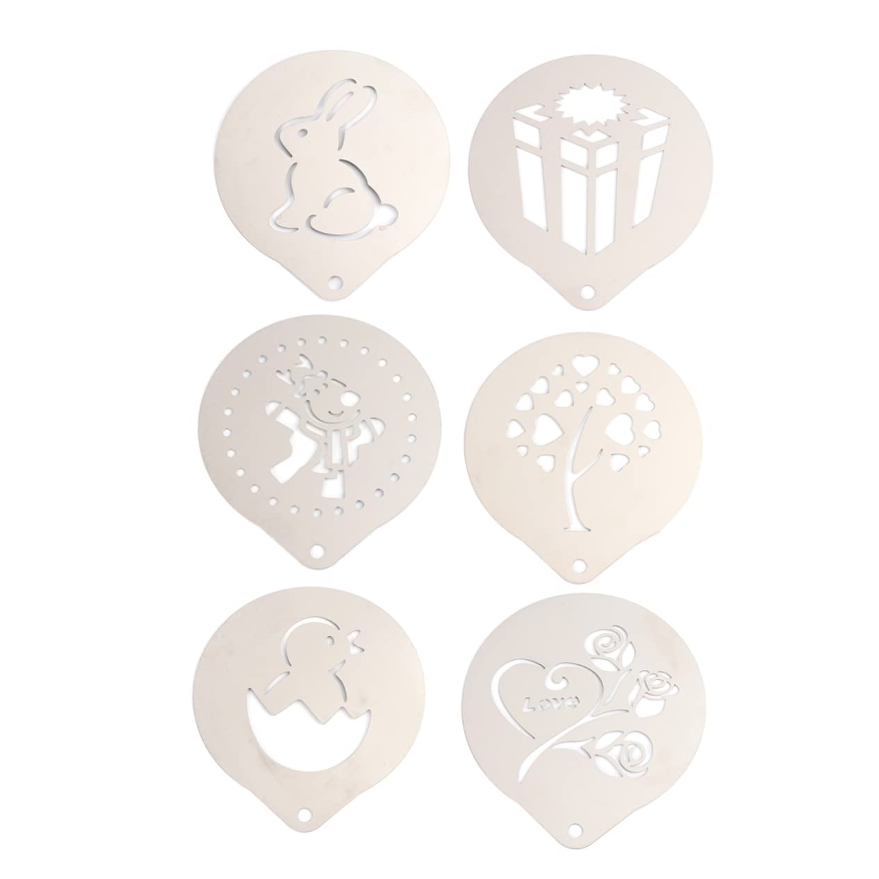 TOPBATHY 3juegos Plantilla De Café Inoxidable Para Latte Art De Moldes De Decoración Leche Para Cappuccino y Café Casa