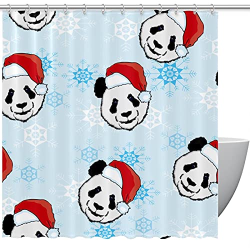 Rideau de douche hiver panda pour décorer la salle de bain en fête - 2