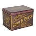 Distillery Co. Cork and Bottle Red Yellow 5 x 3 Inch Tin Food Safe Storage Box