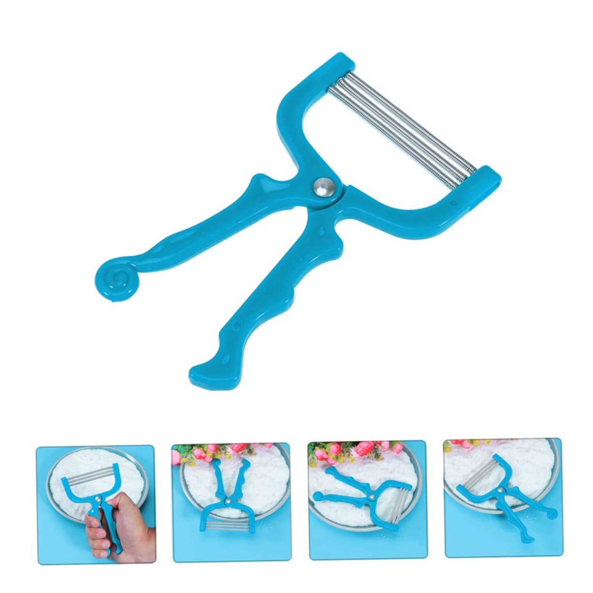 AUTSUPPL 3pcs Blue Face Hair Removal Spring Manual Epilator for Women Gentle Accurate Safe