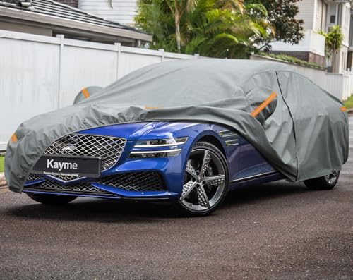 Image of Kayme Heavy Duty Car Cover Custom Fit Genesis G80(2017-2025), Waterproof All Weather for Automobiles, Full Exterior Covers Sun Rain UV Protection.