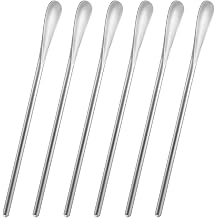 Set of 6 Stainless Steel 304 Reusable Mixing Spoons - 15.8 cm, Ideal for Stirring Coffee, Cocktails, Milk, Ice Cream, Juice, and Other Beverages - Perfect for Kitchen, Bar, and Party Use
