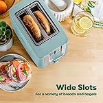 BELLA 2 Slice Toaster with Auto Shut Off - Extra Wide Slots & Removable Crumb Tray and Cancel, Defrost & Reheat Function - Toast Bread, Bagel & Waffle, Aqua - Image 5