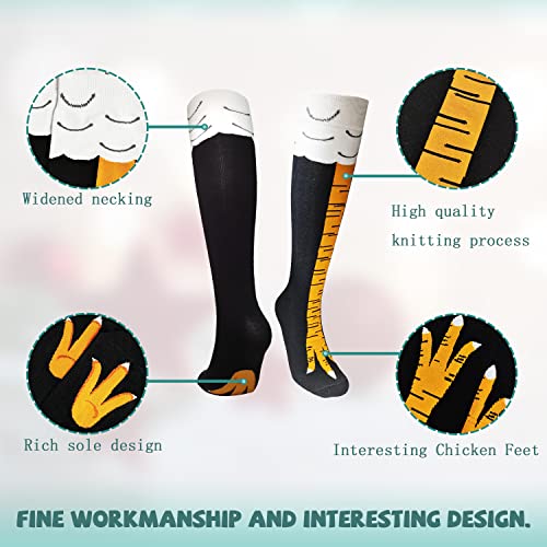 Image of WHOTAY Crazy Funny Chicken Leg Socks for Women Men Novelty Chicken Feet Socks White Elephant Gifts for Adults Gag Gifts