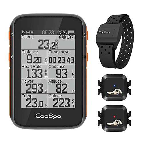 CooSpo Bluetooth ANT+ Wireless GPS Bike Computer Cycling Computer Cadence Sensor Cycling Cadence Speed Sensor Heart Rate Monitor Armband Optical Heart Rate Monitor Armband Sensor