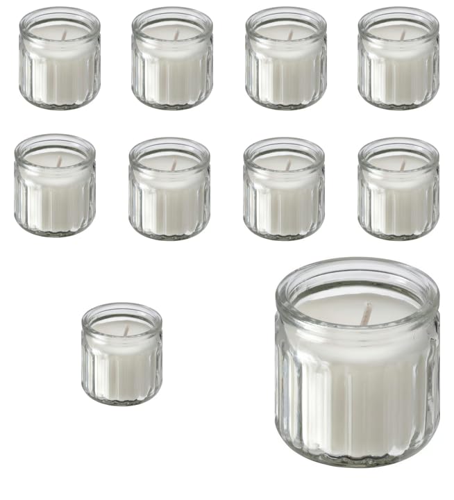 HÖKGÖK Duftkerze MINI 10er Pack (Set) im Glas Vanille/beige (12 Std.) IKE 206.087.33 (Jämlik Nachfolger)