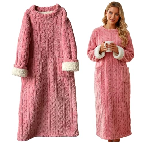 Chemise de nuit en flanelle femme contre le froid nocturne d'hiver