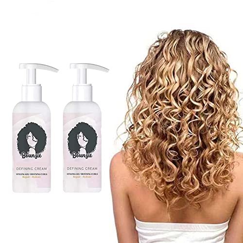 Curls Boost Definierende Creme, natürliche Frizz Kontrolle, feuchtigkeitsspendende Lockenspülung, professionelles Styling-Gel, Haarkur für Locken, für welliges und lockiges Haar (2 Stück) Cover
