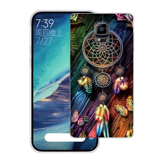 WUACYEAMING Carcasa para Móvil Compatible con Samsung Galaxy Note 4 Ultrafina Delgado Cover Transparente TPU Silicona Antigolpes Anti arañazos Bumper Caso para Case (Campana de Viento)