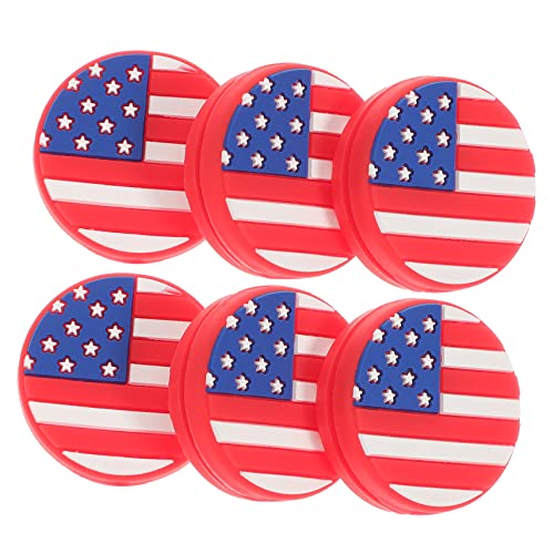 BESTOYARD 6pcs Shock Absorber Tennis Vibration Dampener Tennis Ornament for Kids Tennis Absorber Tennis Racket Absorber Us Flag Tennis Vibration Dampeners America Flag Equipment Round Child