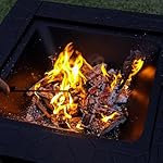 Multifunctional Fire Pit Table 32 inch Square Metal Firepit Stove Backyard Patio Garden Fireplace for Camping, Outdoor Heating, Bonfire and Picnic - Image 3