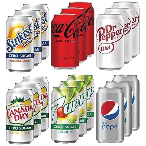 Diet Soda Soft Drink Zero Suger Variety Pack Of 18 Assortment of Diet Soda 6 Flavor Variety12 floz. cans (18 Pack) Cover