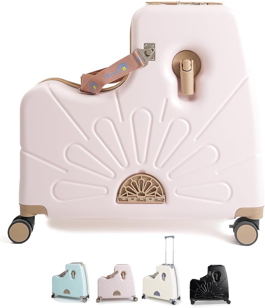 【新品未使用】[First.B]子どもが乗れるキャリーケースライトピンク62L Amazon | [First.B] 2025年新バージョン 子供が乗れるキッズキャリー