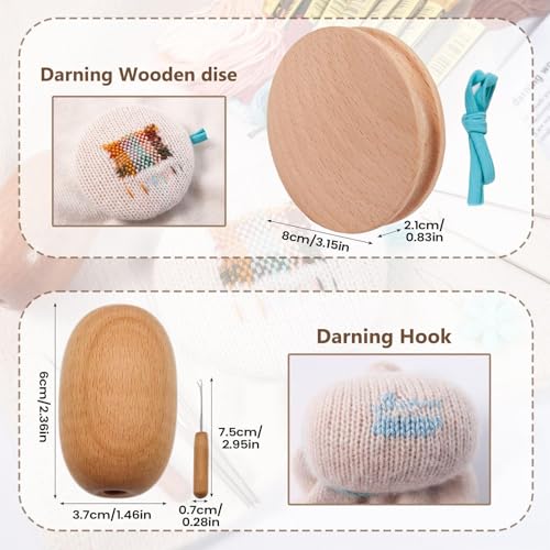 Repara roturas en vaqueros con este kit de zurcido de madera y aguja 5
