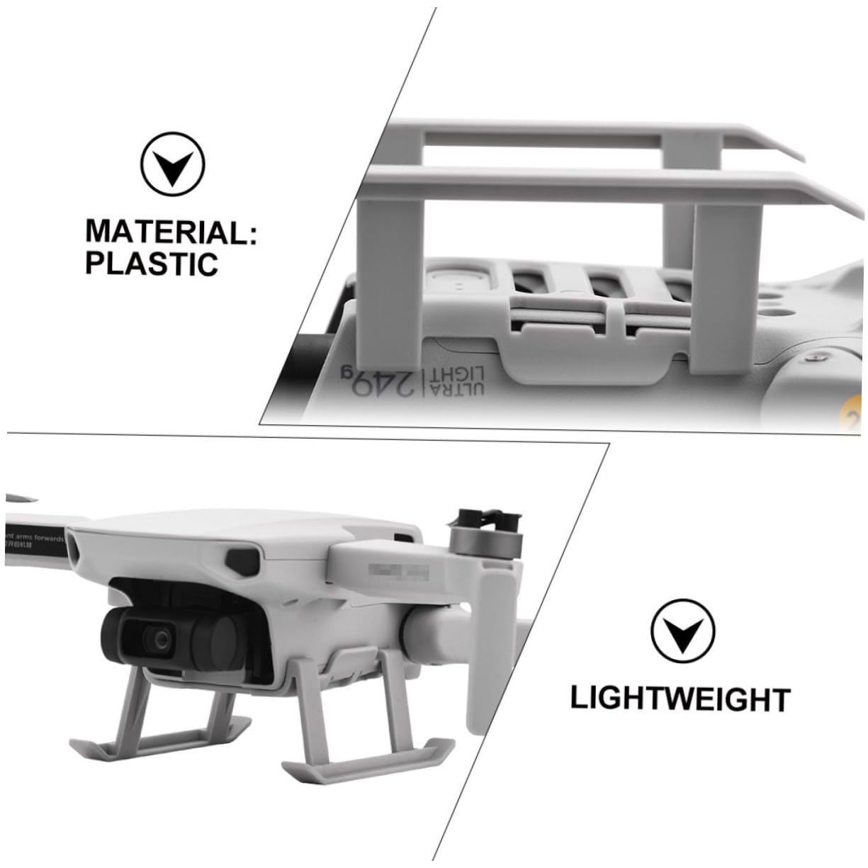 Protector de Hélices Extendido con Tren de Aterrizaje Compatible con Dron Mini Diseño Anticolisión y Absorción de para Evitar Daños y Lesiones