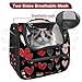 otnrnondcl Red Hearts (58) Pet Travel Carrier | Ventilated Comfortable Design with Safety Features | Ideal for Small to Medium Sized Pets Cats, Dogs etc