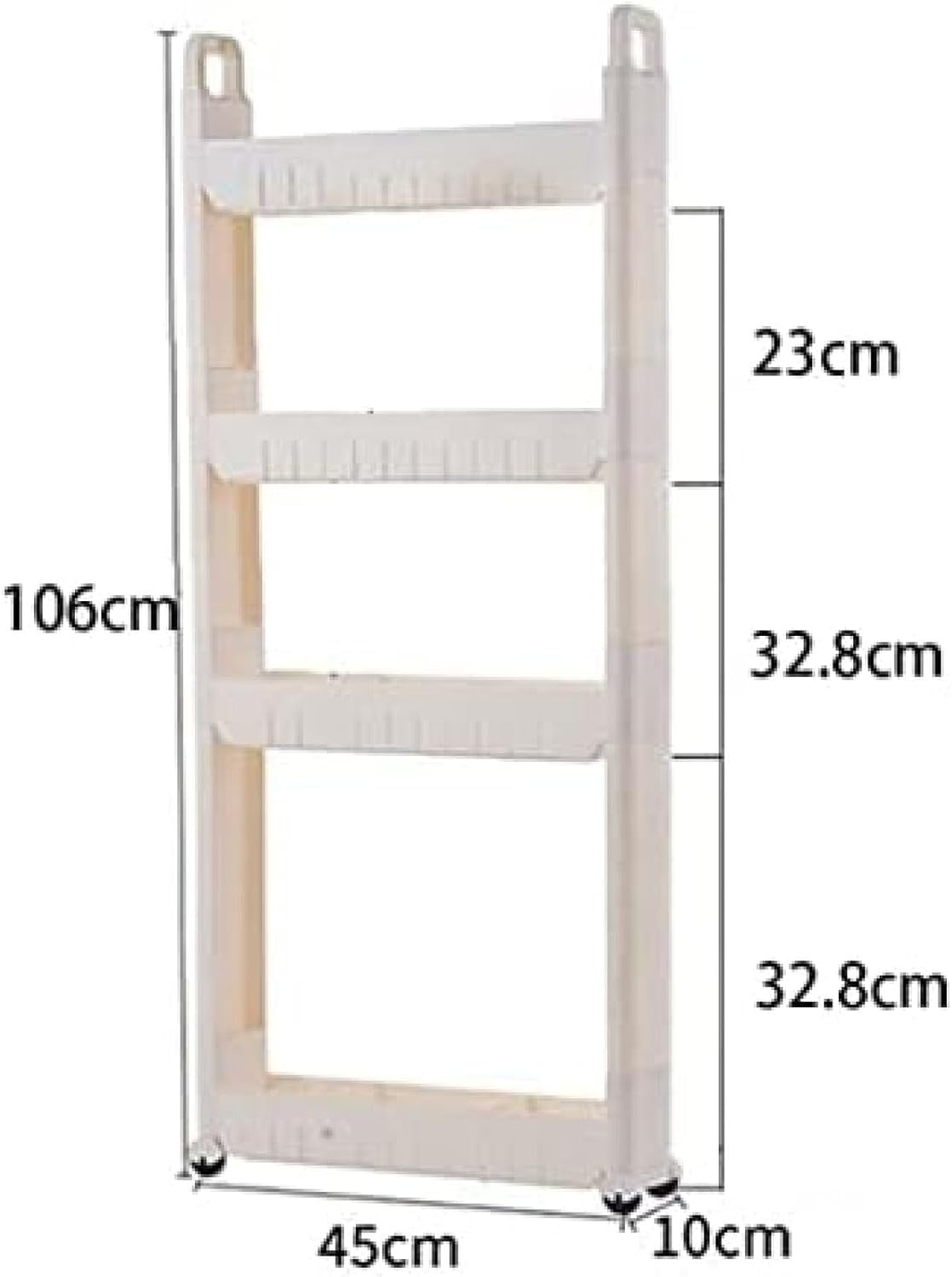Carrello Portaoggetti con Ruote da 10 Cm, Portaoggetti Stretto per Bagno, Carrelli da Cucina su Ruote, Portaoggetti Laterale Ultra-Stretto, Ivory, 3 Layers-1