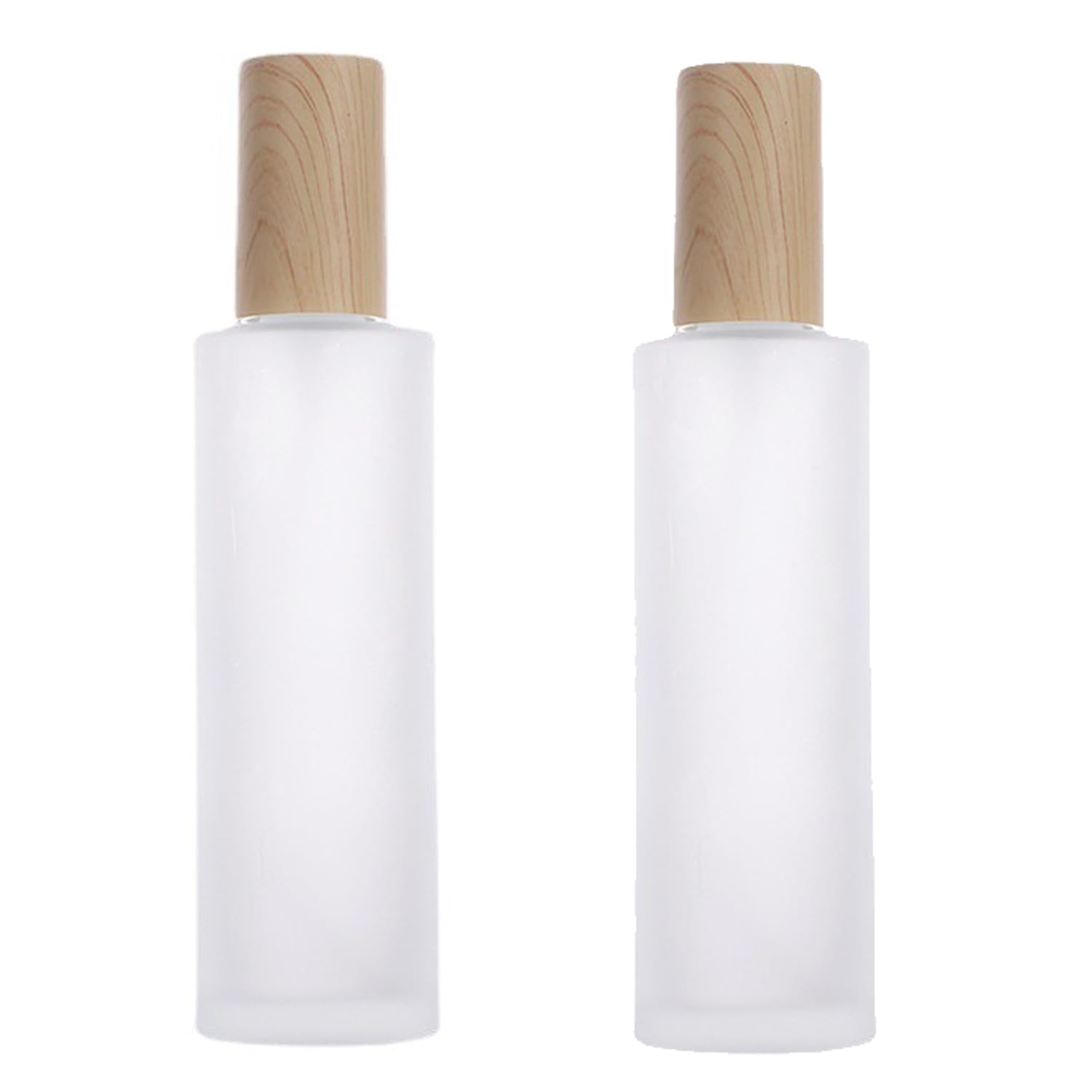 Frascos de vidrio esmerilado para emulsión con tapa estética de grano de madera premium