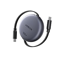 UGREEN 100W Cavo USB C Retrattile PD 3.0, Cable Type C Avvolgibile Ricarica Rapida, Compatibile con MacBook, iPad Air, iPhone 17 Pro Max Air, 16, 15 Plus Pro Max, Galaxy S25 S24, Pixel 10, 9.Grigio