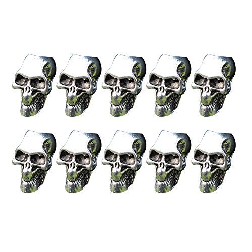 ZAK168 Paquete de 10 cuentas de calavera de esqueleto para hacer joyas, colgante de paracaídas para collares, pulseras, paraguas, linternas, pulseras (10 unidades) Cover