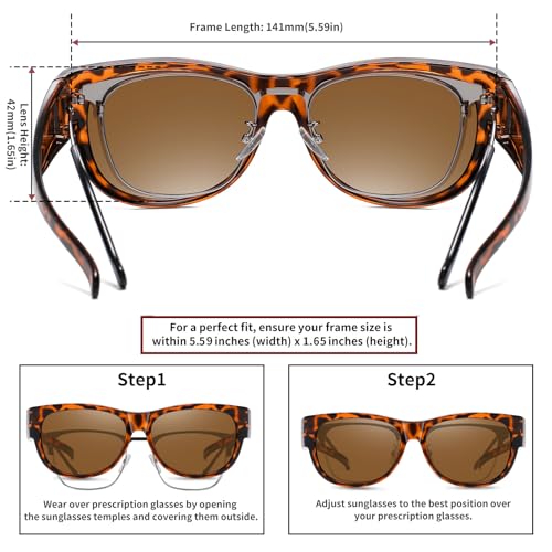 Image of HAOLOTA Sunglasses that Fit-Over Glasses Women Polarized, Trendy Cat Eye Sunglasses Wear Over Glasses, UV Protection