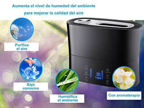 PURLINE | Humidificador 4L para Bebes Silencioso, Ultrasónico Digital con Vapor Frío o Templado - Humidificador Capacidad de 4L y Función Ionizadora - imagen 6