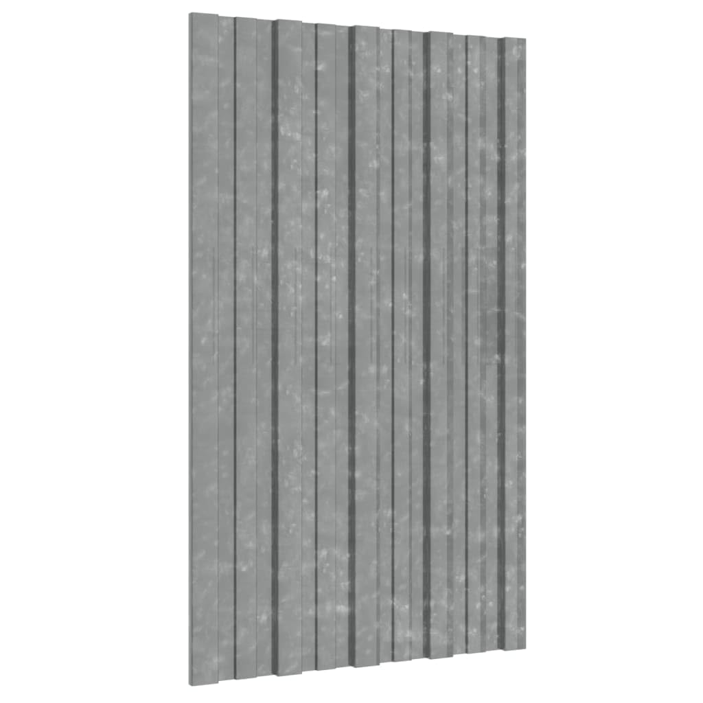 SKM Panel para tejado Acero galvanizado Plata 12 Unidades 80x45 cm,Bricolaje,Materiales de construcción,Techo,Plateado,10.68 kg,317209