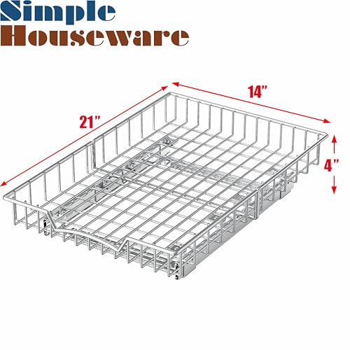 Simple-Houseware-Under-Cabinet-Pull-Out-Sliding-Shelf-Drawer-21Dx14W-for-Kitchen-Organizer