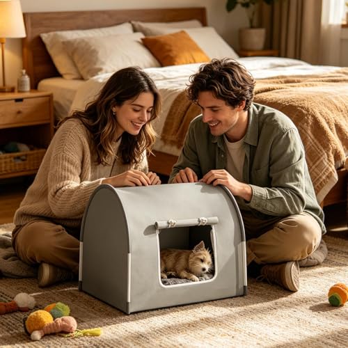 Tienda de campaña para gatos plegable para interior verano y coche 3