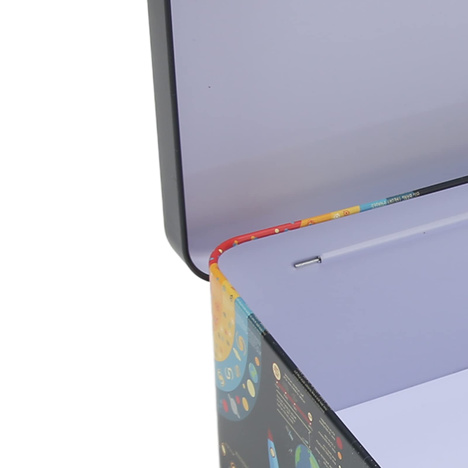 Yuecoom 2Pcs Tinplate Storage Box Universe Infographic Cartoon Rectangular Tin Box with Locks Keys for Family Office