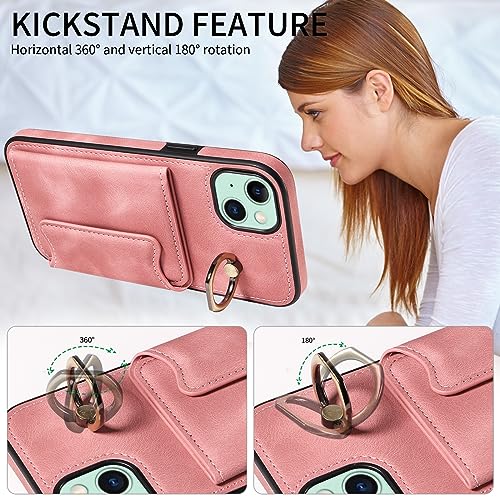 Coque iPhone 15 Plus porte-cartes intégrées et étui portefeuille cuir antichoc TPU