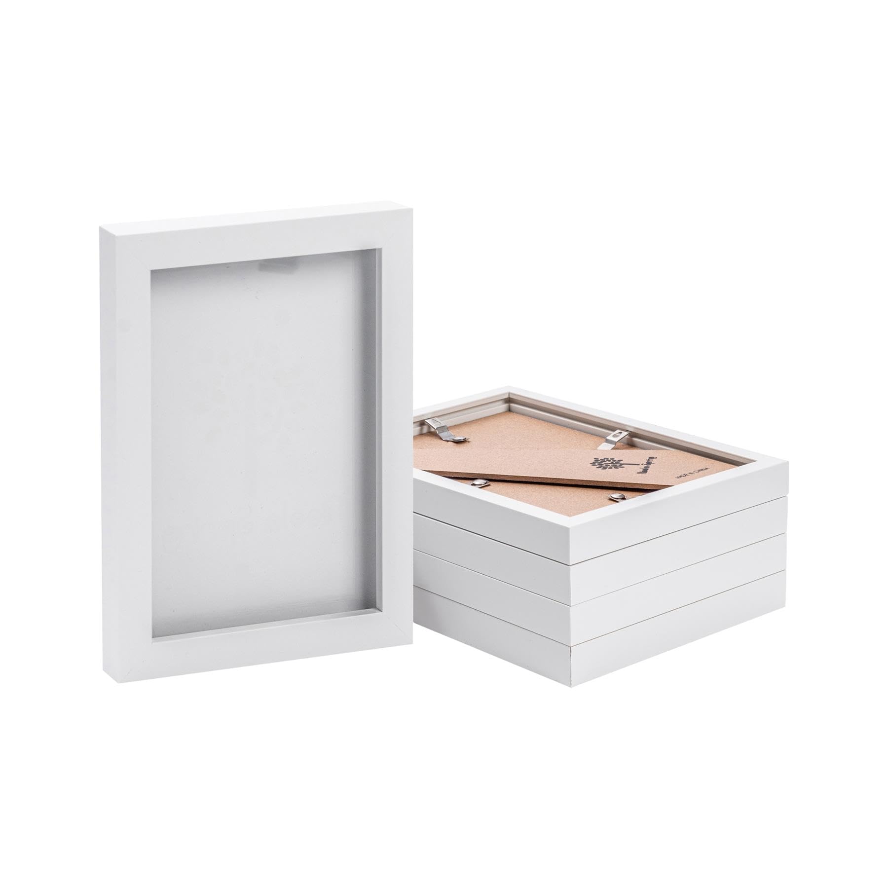 Nicola Spring White Photo Frames - Fits Photo Size 5 X 7 (12 X 17Cm) - Pack Of 5 - Picture Frame Wall Mounted Small Portrait With Stand Freestanding Certificate Poster Display