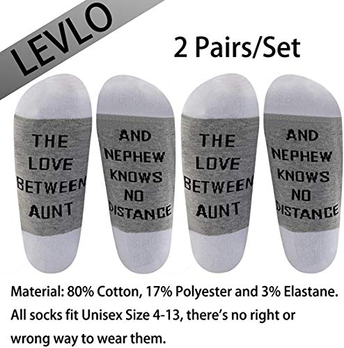 LEVLO Aunt Socks Gift for Auntie from Nephew The Love Between Aunt and Nephew Socks Aunt Nephew Socks Gift2