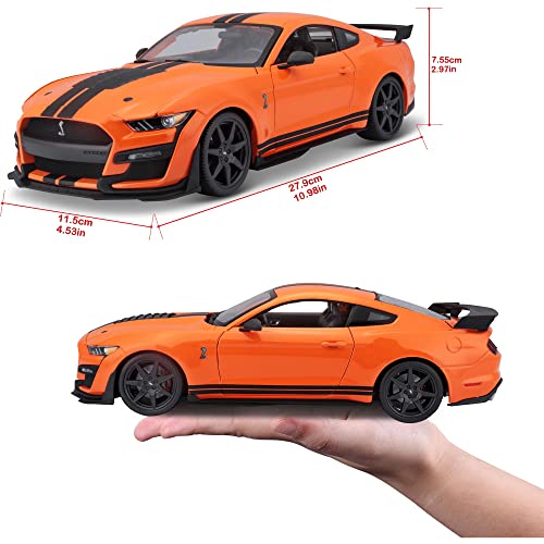 Maisto Modelo Escala 1:18 Compatible Mustang Shelby GT500 2020 Naranja miniatura 7