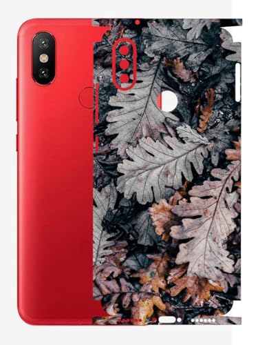 Image of AtOdds - Full Body Back Screen Guard Protector Film - Lamination Wrap Skin Sticker Compatible with Xiaomi Mi A2 | Scratchproof Matte Finish (Design - Dry Leaves)