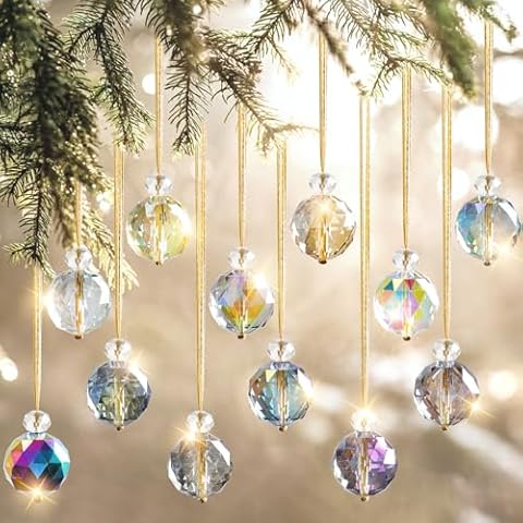 UXORSN 12PCS Multicolour Glass Christmas Baubles Cover