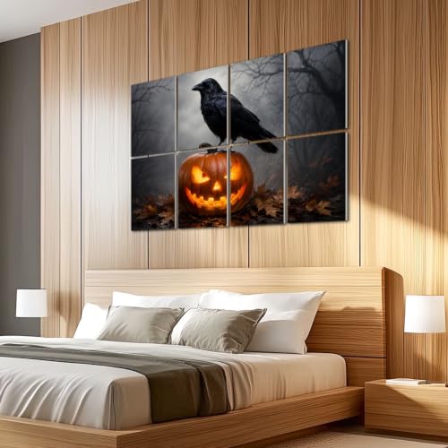 Paquete de 8 paneles acústicos artísticos absorbentes de sonido VVLUXIDECO 48"x32" de fibra de poliéster con diseño Halloween miniatura 5