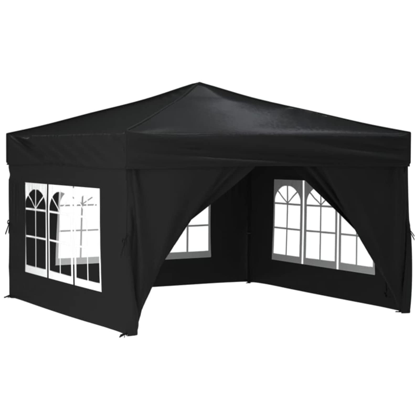 Homgoday Carpa Plegable para Eventos al Aire Libre - Impermeable, UV Resistent, 291x291x245 cm, Negro
